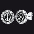 Norse Viking Compass Vegvisir Stud Earrings for