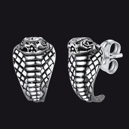 Punk Cobra Snake Stud Earrings for