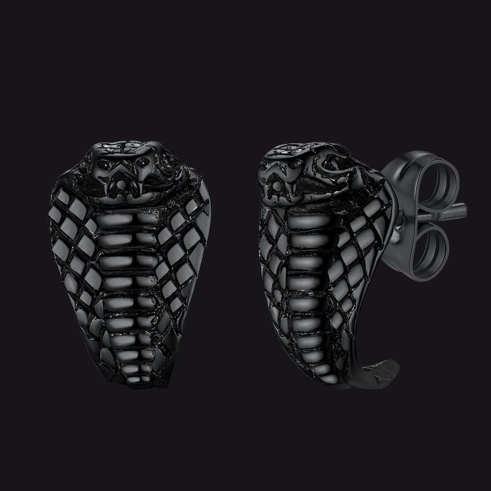 Punk Cobra Snake Stud Earrings for
