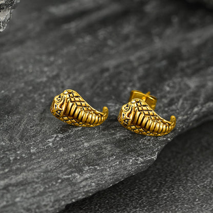 Punk Cobra Snake Stud Earrings for