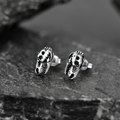 Punk Dinosaur Earrings Studs for