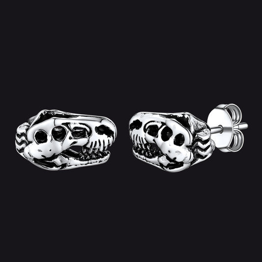 Punk Dinosaur Earrings Studs for