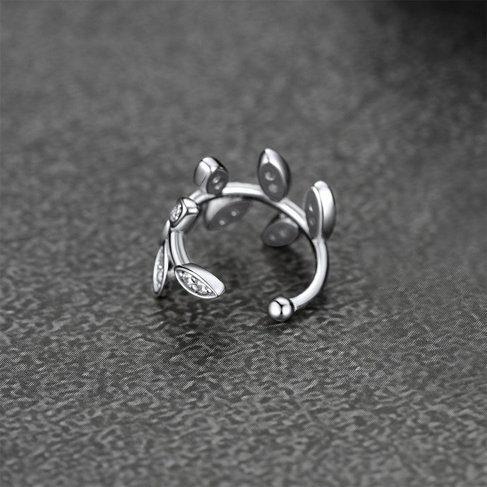 925 Sterling Silver Clip on Cartilage Zircon Ear Cuff Earrings 1pc