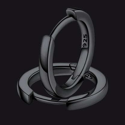 Classic Sterling Silver Huggie Hoop Earrings for