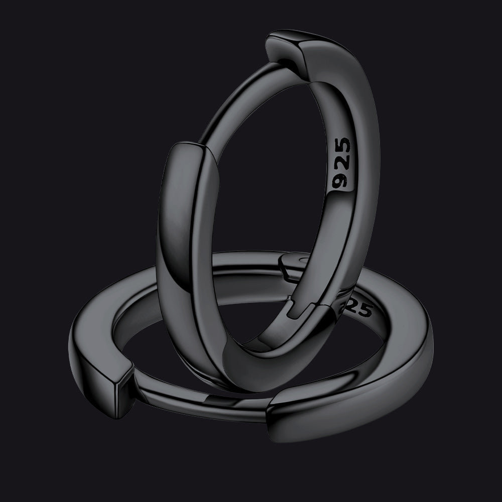 Classic Sterling Silver Huggie Hoop Earrings for