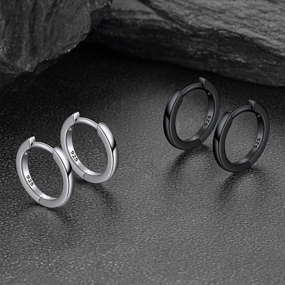 Classic Sterling Silver Huggie Hoop Earrings for