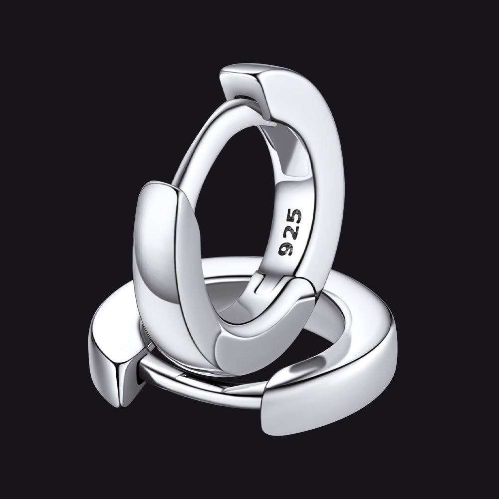 Classic Sterling Silver Huggie Hoop Earrings for