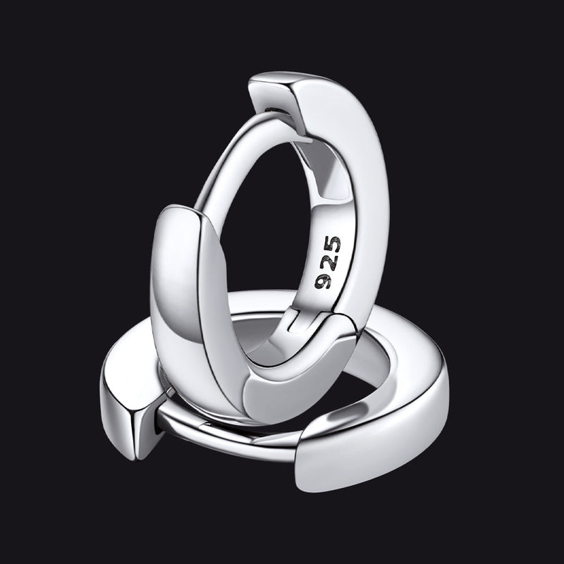 Classic Sterling Silver Huggie Hoop Earrings for