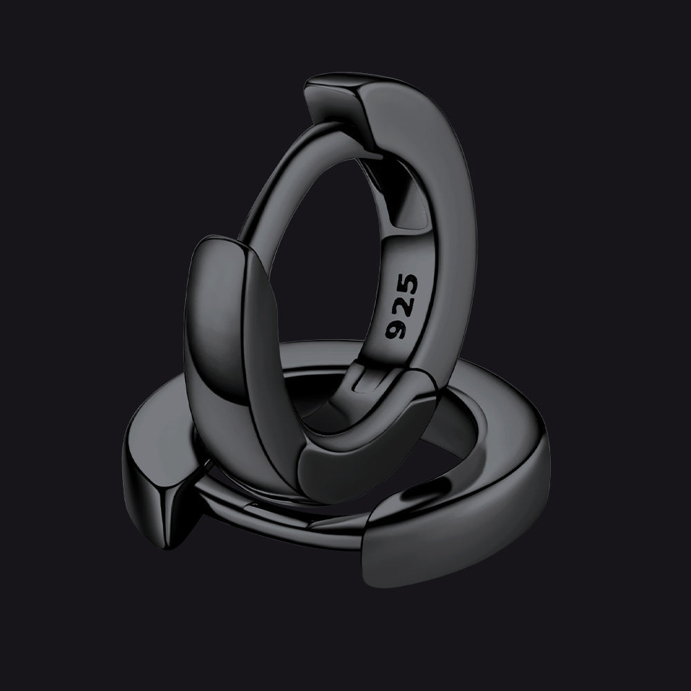 Classic Sterling Silver Huggie Hoop Earrings for