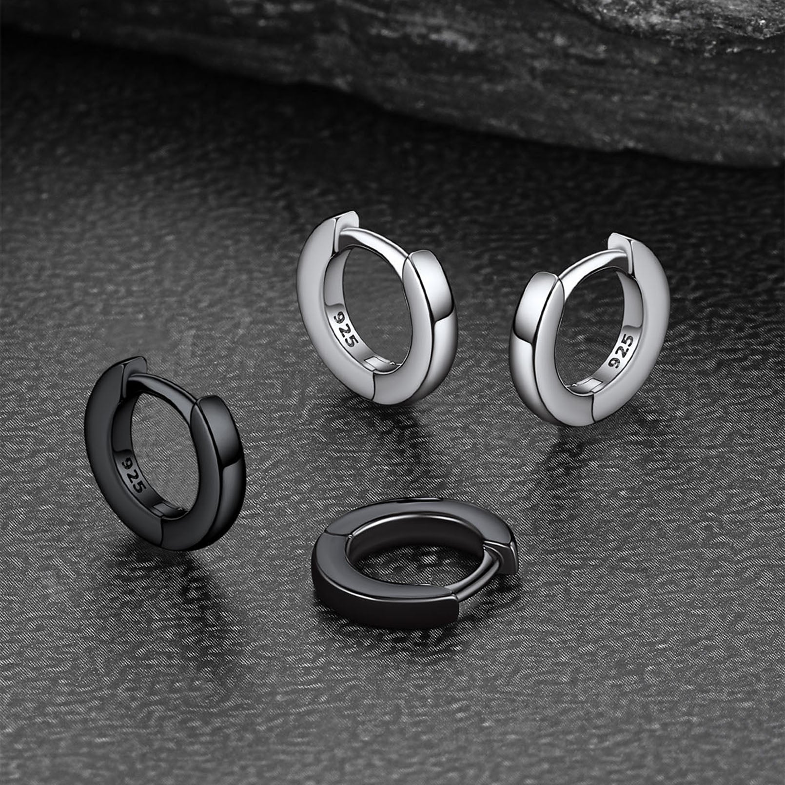Classic Sterling Silver Huggie Hoop Earrings for