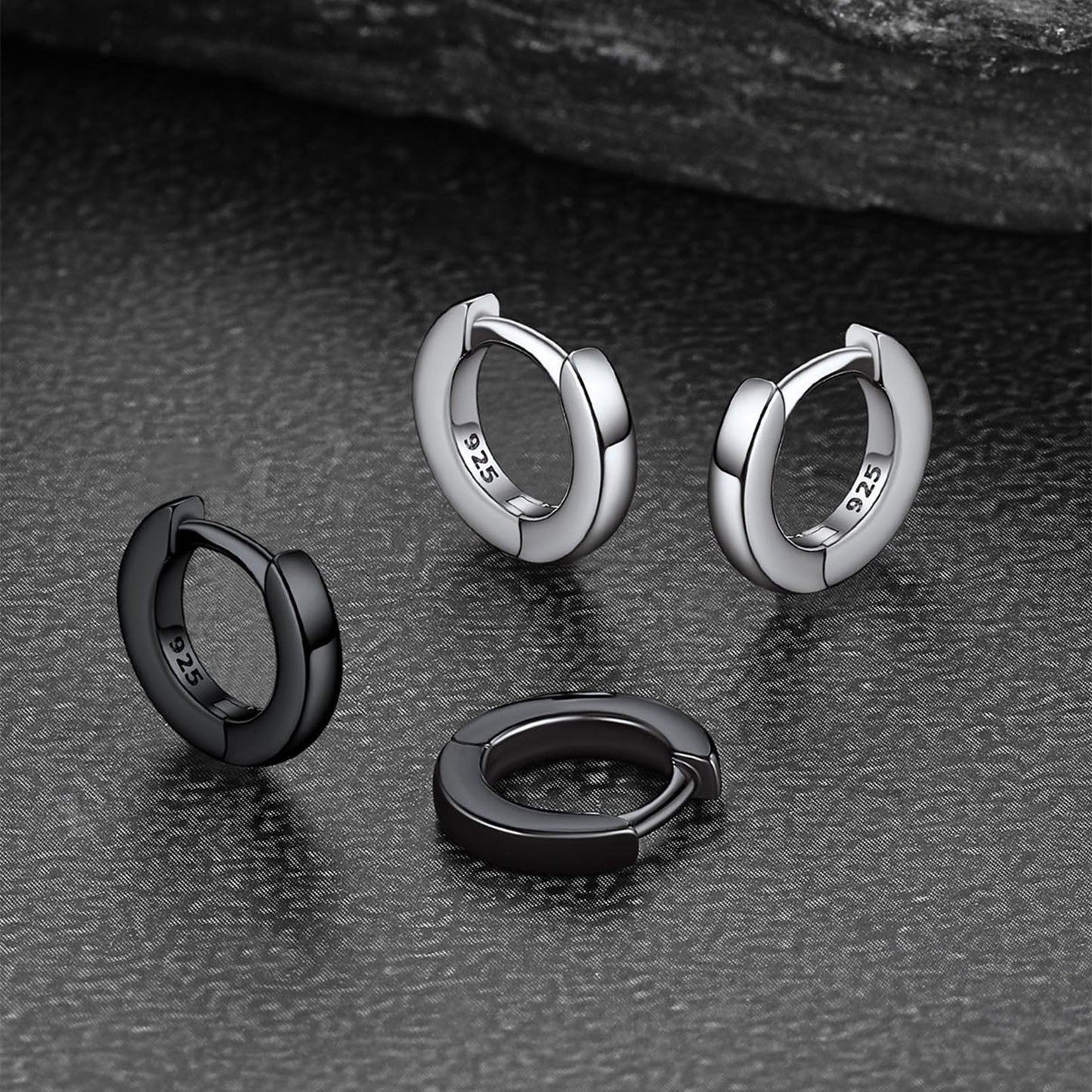 Classic Sterling Silver Huggie Hoop Earrings for