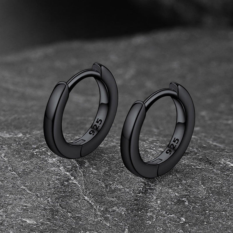 Classic Sterling Silver Huggie Hoop Earrings for