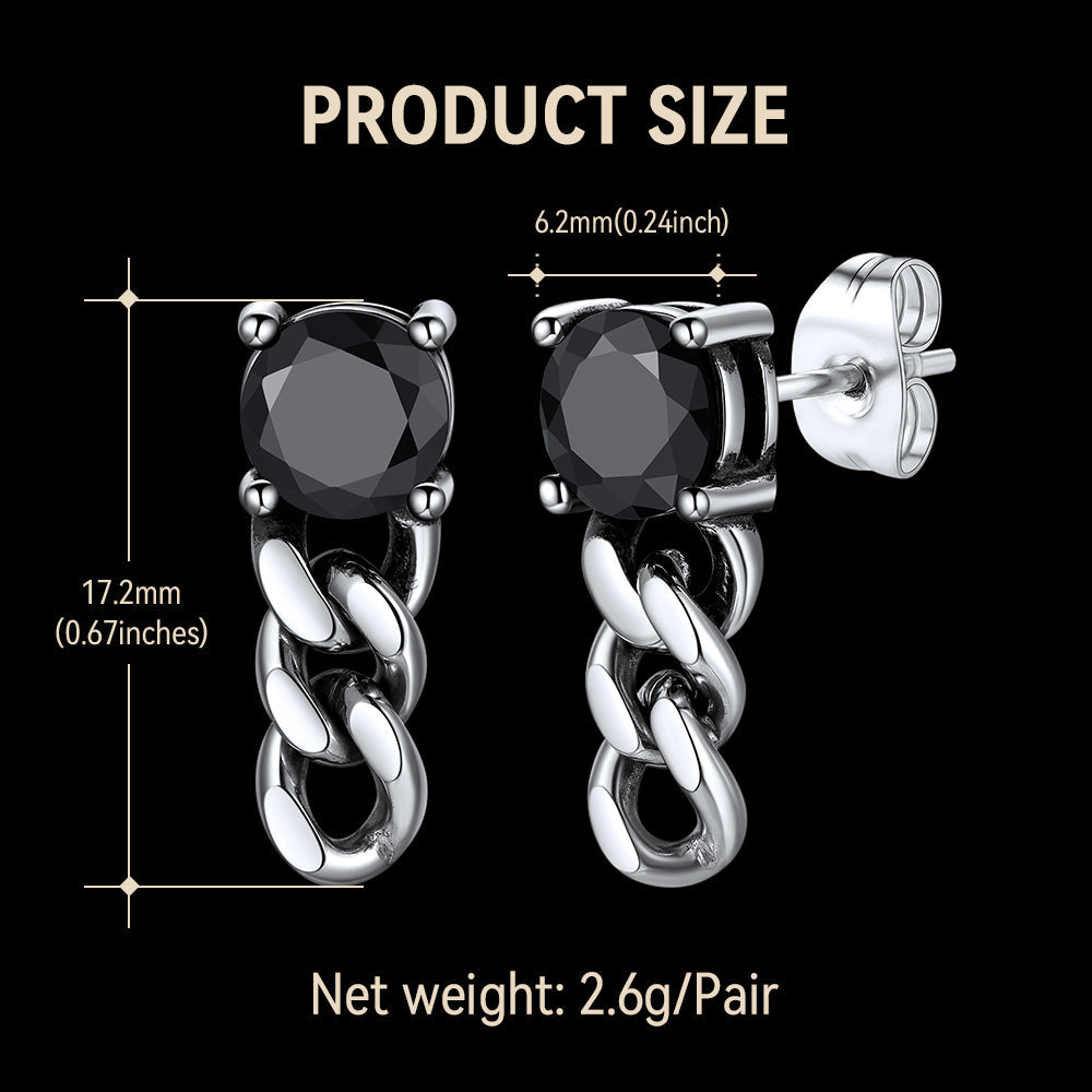 Couple Cubic Zirconia Chain Dangle Earrings Set for