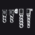 Couple Cubic Zirconia Chain Dangle Earrings Set for