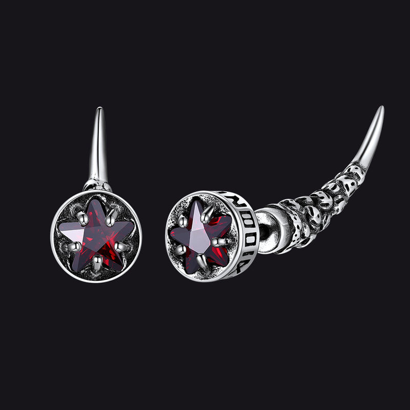 Viking Rune Fang Stud Earrings for – Nordic Star Cz Earrings
