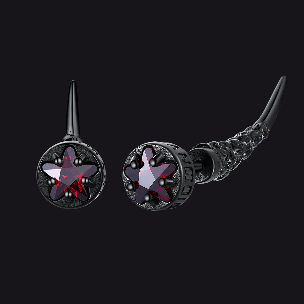 Viking Rune Fang Stud Earrings for – Nordic Star Cz Earrings