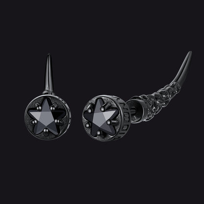 Viking Rune Fang Stud Earrings for – Nordic Star Cz Earrings