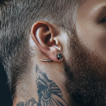 Viking Rune Fang Stud Earrings for – Nordic Star Cz Earrings