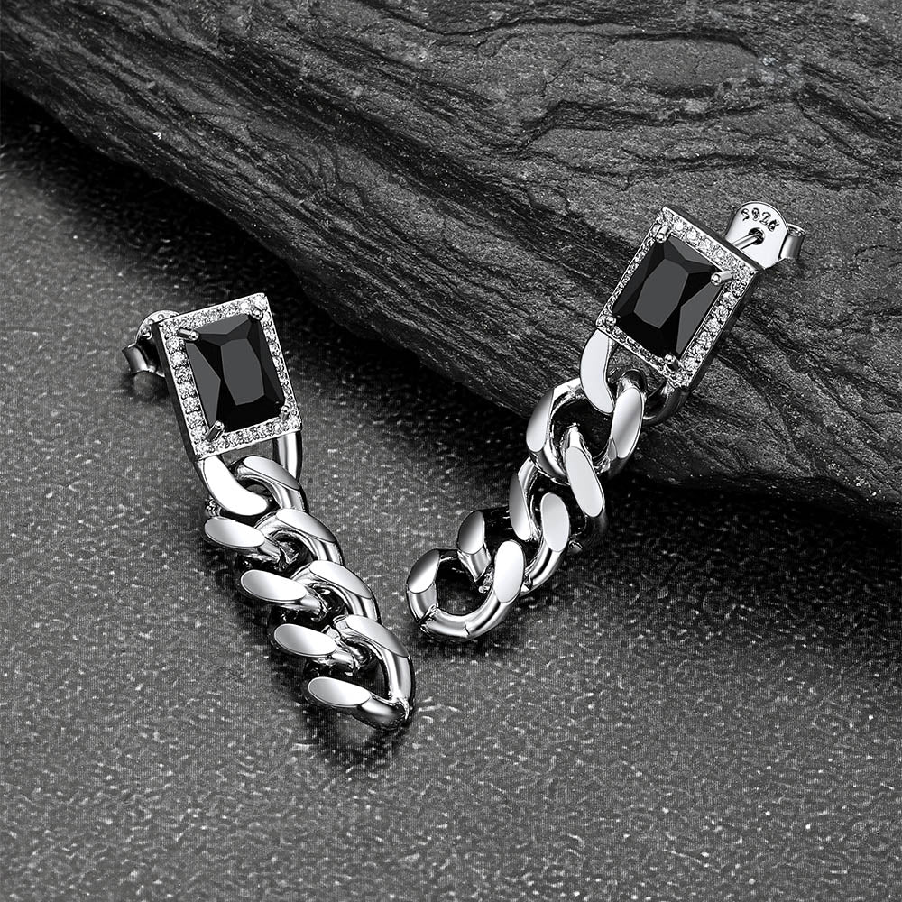 Couple Cubic Zirconia Chain Dangle Earrings Set for