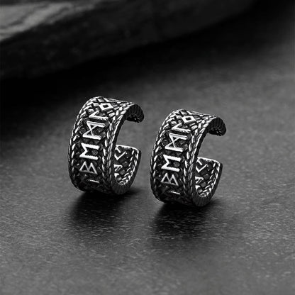 Viking Runes Ear Cuff Clip-on Earrings for