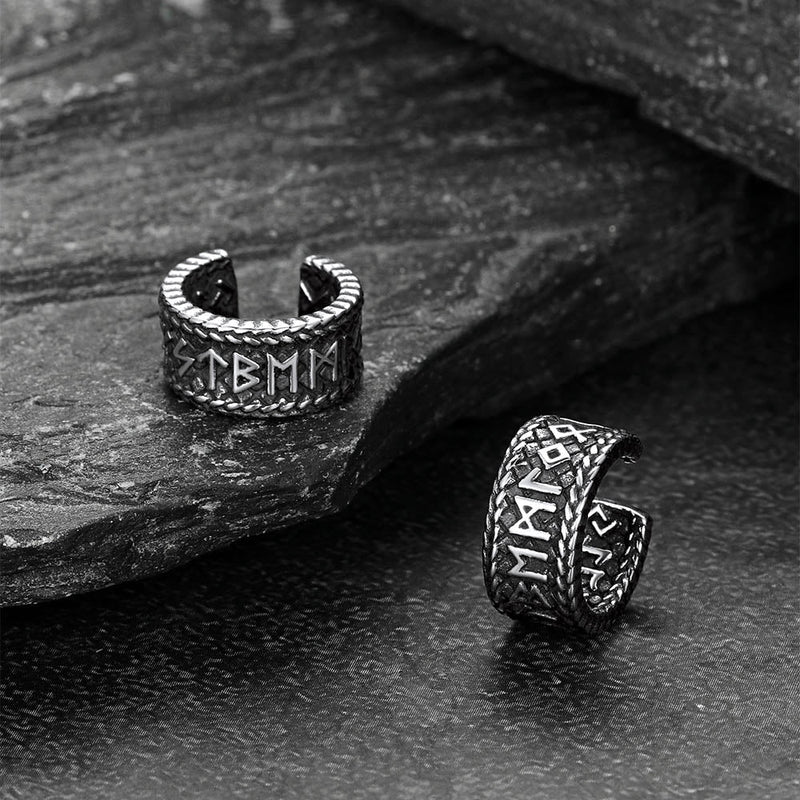 Viking Runes Ear Cuff Clip-on Earrings for