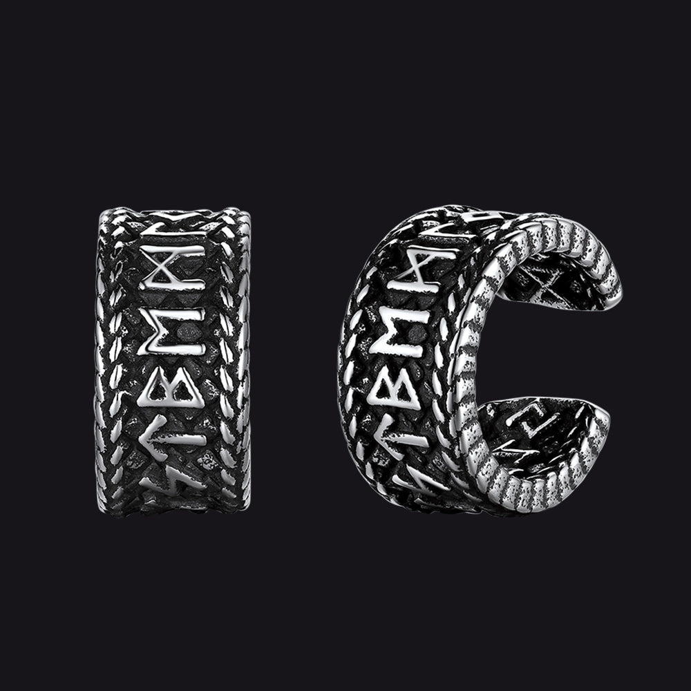 Viking Runes Ear Cuff Clip-on Earrings for
