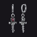 Rose Cross Drop Earrings for