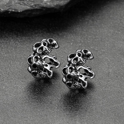 Gothic Hollow Skull Clip Ear Cuff Halloween Gift for