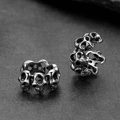 Gothic Hollow Skull Clip Ear Cuff Halloween Gift for