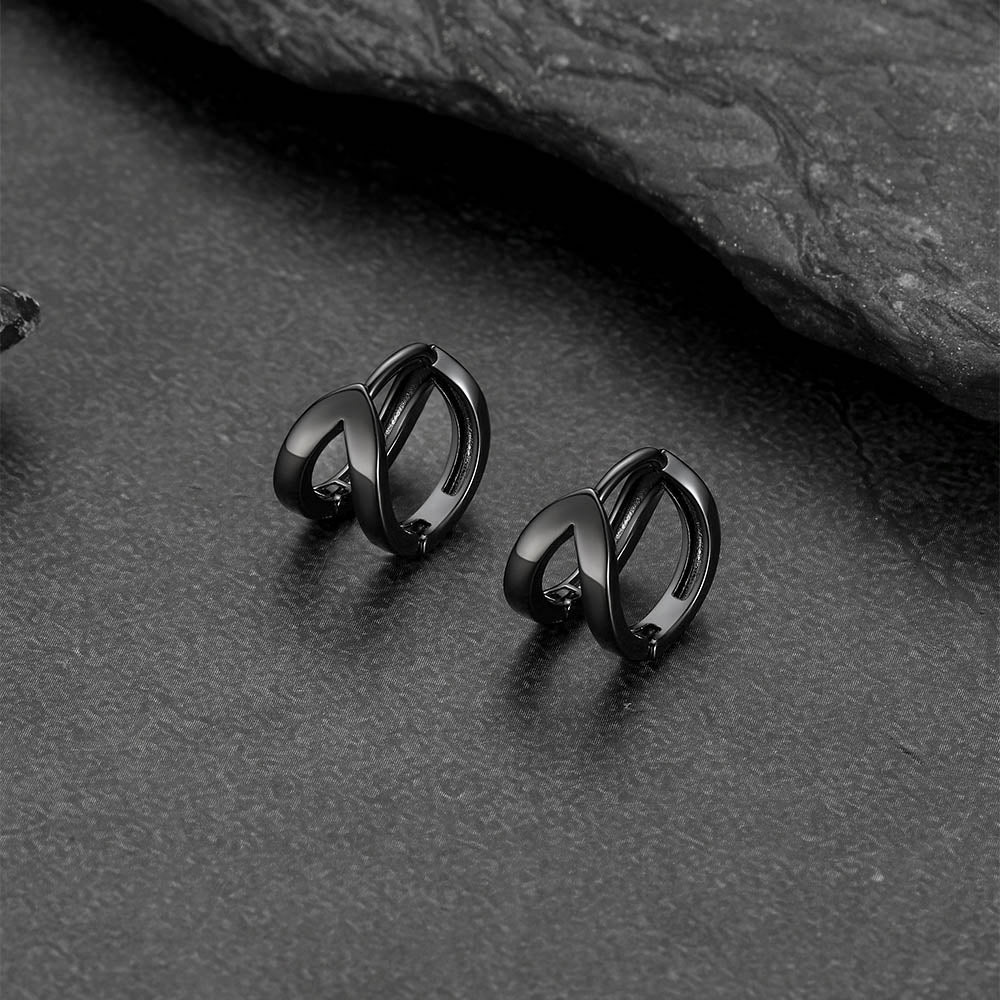 Minimalism Double Hoop Huggie Earrings for