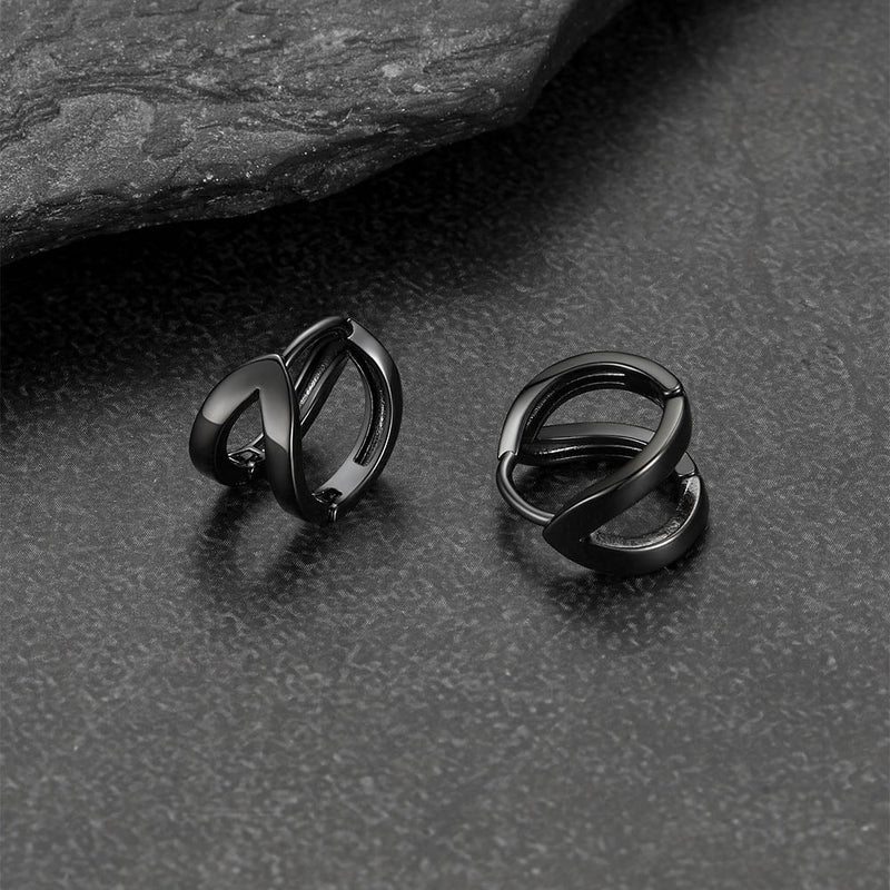 Minimalism Double Hoop Huggie Earrings for