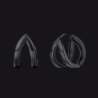 Minimalism Double Hoop Huggie Earrings for