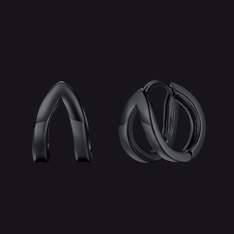 Minimalism Double Hoop Huggie Earrings for