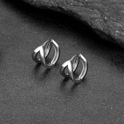 Minimalism Double Hoop Huggie Earrings for