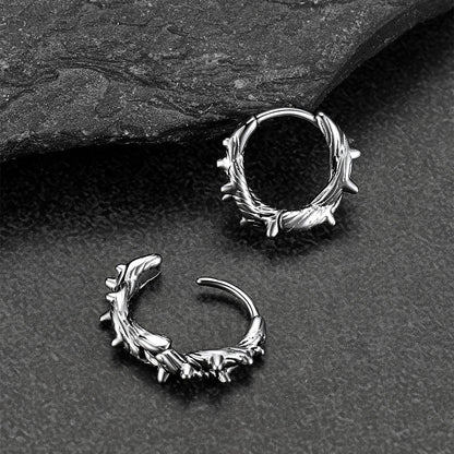 Punk Spike Thorns Huggie Hoop Earrings for