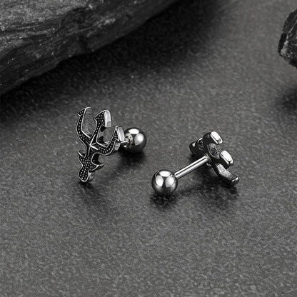 Greek Poseidon Trident Cross Stud Earrings for