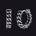 Tribal Chain Hoop Earrings for