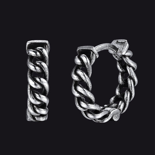 Tribal Chain Hoop Earrings for