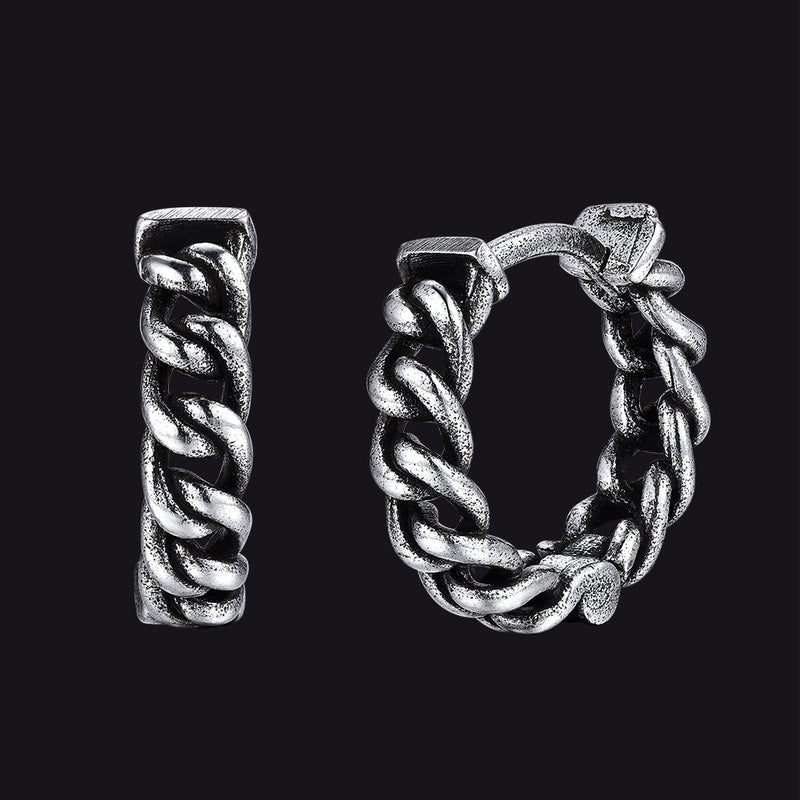 Tribal Chain Hoop Earrings for