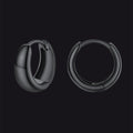 Simple Sterling Silver Thick Huggie Hoop Earrings for