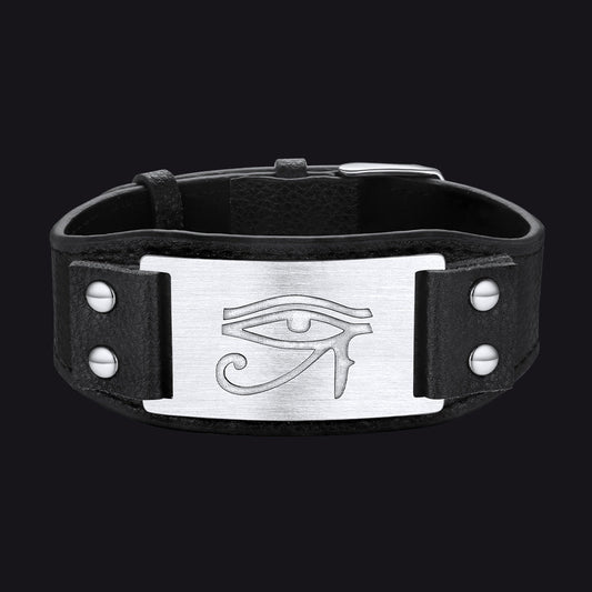 Egyptian Horus Eye Leather Bracelet Wristband for Son