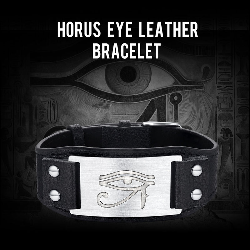Egyptian Horus Eye Leather Bracelet Wristband for Son