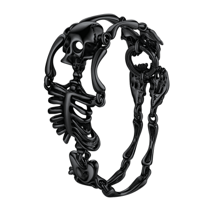 Faithheart Stainless Steel Body Skull Skeleton Bracelet for
