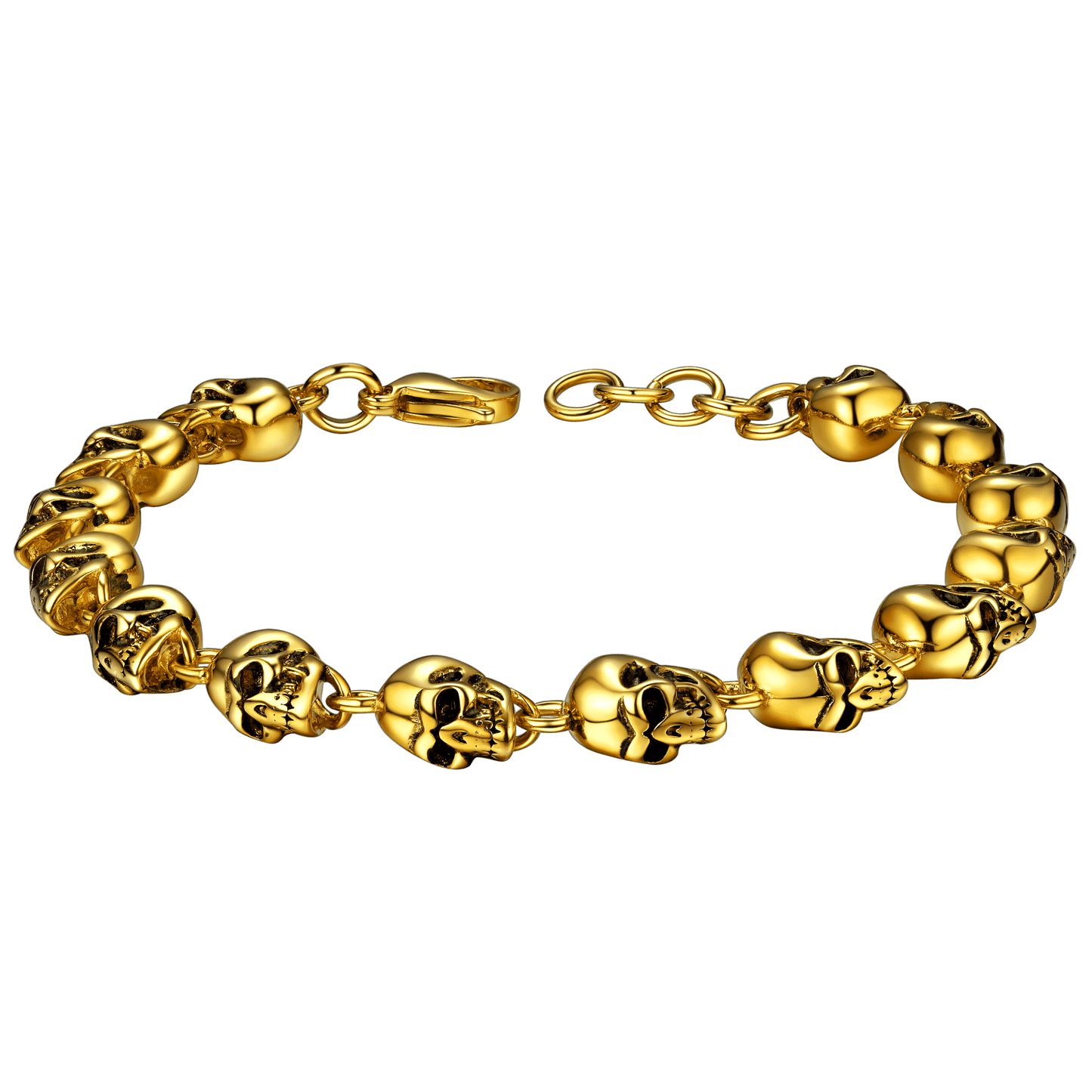 Gothic Linked Chain Skull Bracelet for