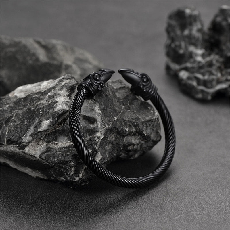 Faithheart Viking Raven Cuff Bracelet Bangle for