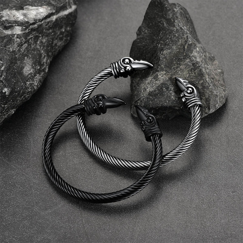 Faithheart Viking Raven Cuff Bracelet Bangle for