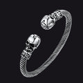 Skull Cuff Bracelet Adjustable Bangle for