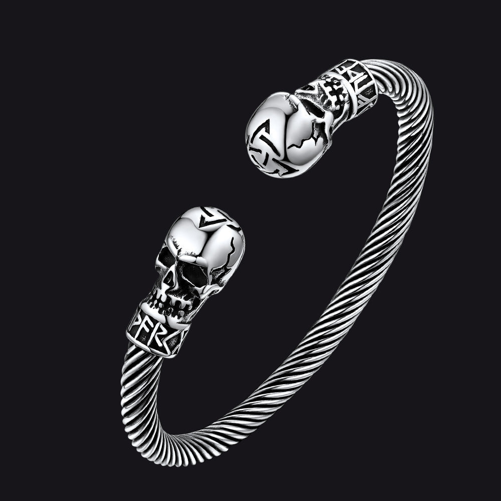 Skull Cuff Bracelet Adjustable Bangle for