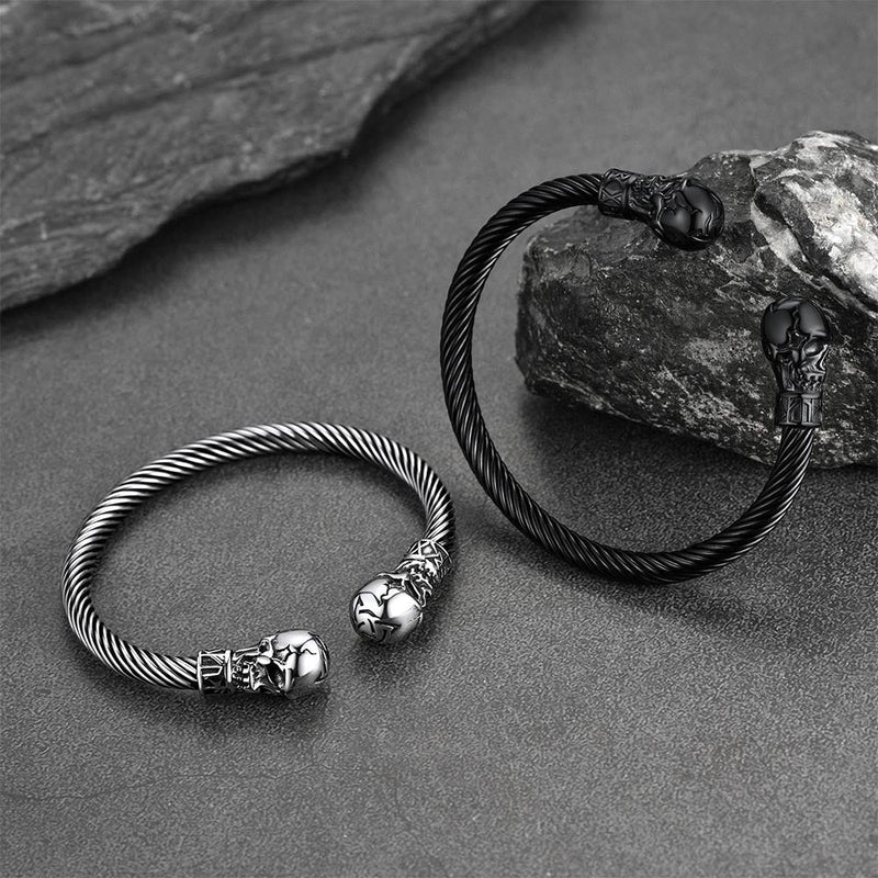 Skull Cuff Bracelet Adjustable Bangle for