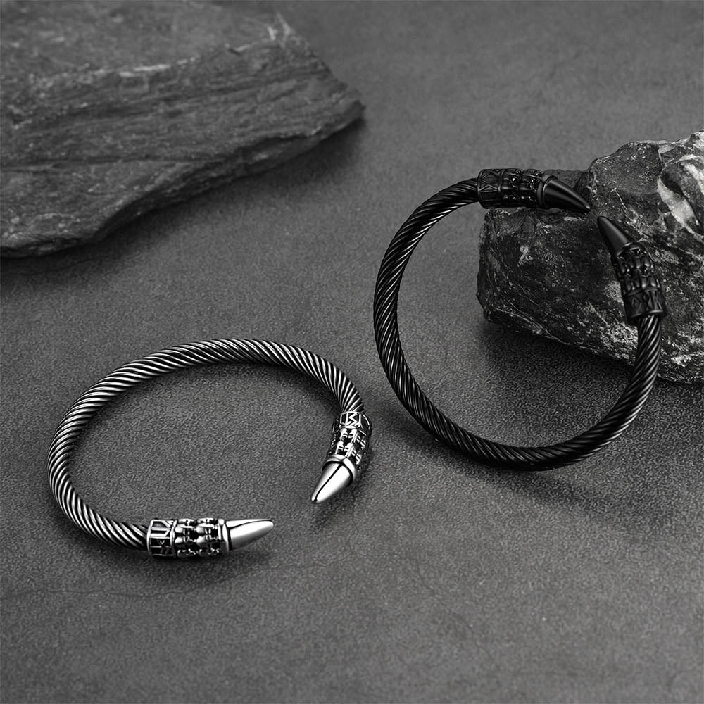 Viking Runes Skull Arm Ring Dangle Bracelet for